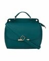 Shop Leatherette Flap Compartment Aqua Sling Bag-Front