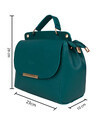 Shop Leatherette Flap Compartment Aqua Sling Bag
