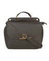 Shop Leatherette Flap Compartment Grey Sling Bag-Front