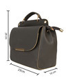 Shop Leatherette Flap Compartment Grey Sling Bag
