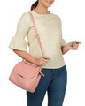 Shop Leatherette Flap Compartment Pink Sling Bag