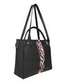 Shop Pack of 5 Leatherette Embroidered With Tape Black Sling Bag-Design