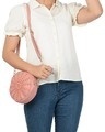 Shop Leatherette Round Embroidered Pink Sling