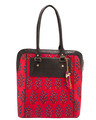 Shop Printed Red & Blue Tote Bag-Front