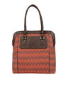 Shop Women's Ethnic Leatherette/Cotton Orange Leaf Tassle Tote Bag-Design