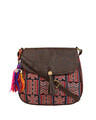 Shop Women's Ethnic Leatherette/Cotton Red Artist Tassle Sling Bag-Front