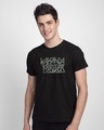 Shop Wakanda King Forever Half Sleeve T-Shirt (AVG) Black-Front