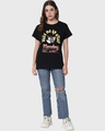 Shop Women's Black Wake Me Up After Monday Graphic Printed Boyfriend T-shirt-Design