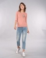 Shop Wall Kitty Round Neck 3/4th Sleeve T-Shirt-Full
