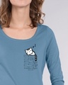 Shop Wall Kitty Scoop Neck Full Sleeve T-Shirt-Front
