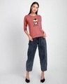 Shop WARM & COZY PENGUIN 3/4th Sleeve Slim Fit T-Shirt Ginger Spice-Design