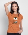 Shop WARM & COZY PENGUIN Half Sleeve Printed T-Shirt Vintage Orange-Front
