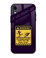 Shop Warning Injury Premium Glass Cover for Apple iPhone XR-Front