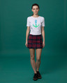 Shop Watercolor Anchor Basic Round Hem T-Shirt-Full