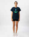 Shop Watercolor Anchor Boyfriend T-Shirt-Full