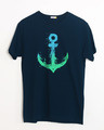 Shop Watercolor Anchor Half Sleeve T-Shirt-Front