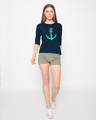 Shop Watercolor Anchor Round Neck 3/4th Sleeve T-Shirt-Full