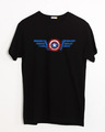 Shop Watercolor Captain America Half Sleeve T-Shirt (AVL)-Front