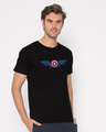 Shop Watercolor Captain America Half Sleeve T-Shirt (AVL)-Design
