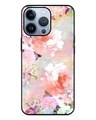 Shop Watercolor Flower Art Premium Glass Case for Apple Iphone 13 Pro Max(Shock Proof, Scratch Resistant)-Front