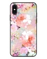 Shop Watercolor Flower Art Premium Prined Glass Covers for Apple Iphone XS Max-Front