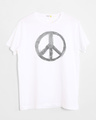 Shop Watercolor Peace Half Sleeve T-Shirt-Front