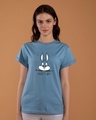 Shop Watsup Bunny Boyfriend T-Shirt-Front