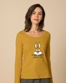 Shop Watsup Bunny Scoop Neck Full Sleeve T-Shirt-Front