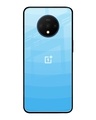 Shop Wavy Blue Pattern Premium Glass Case for OnePlus 7T (Shock Proof, Scratch Resistant)-Front