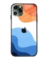 Shop Wavy Color Pattern Premium Glass Case for Apple iPhone 11 Pro (Shock Proof, Scratch Resistant)-Front