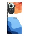 Shop Wavy Color Pattern Premium Glass Case for Oppo Reno11 5G(Shock Proof, Scratch Resistant)-Front