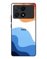 Shop Wavy Color Pattern Premium Glass Case for Poco X6 Pro 5G(Shock Proof, Scratch Resistant)-Front