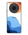 Shop Wavy Color Pattern Premium Glass Case for Realme 11 Pro Plus 5G (Shock Proof, Scratch Resistant)-Front