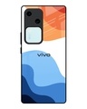 Shop Wavy Color Pattern Premium Glass Case for Vivo V30 5G(Shock Proof, Scratch Resistant)-Front