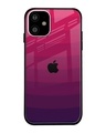 Shop Wavy Pink Pattern Premium Glass Case for Apple iPhone 11 (Shock Proof, Scratch Resistant)-Front