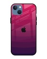 Shop Wavy Pink Pattern Premium Glass Case for Apple iPhone 13 mini (Shock Proof, Scratch Resistant)-Front
