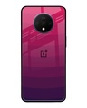 Shop Wavy Pink Pattern Premium Glass Case for OnePlus 7T (Shock Proof, Scratch Resistant)-Front
