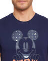 Shop Men's Navy Blue Mickey Mouse Print T-shirt