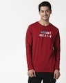 Shop Weedon't Full Sleeve T-Shirt Cherry Red-Front