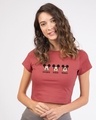 Shop Weekend Mood Mickey Round Neck Crop Top T-Shirt (DL)-Front