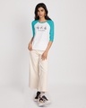 Shop Weekend Mood Tom 3/4th Sleeve Raglan T-Shirt White-Tropical Blue (TJL)-Full