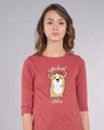Shop Weekend Vibes Corgi Round Neck 3/4th Sleeve T-Shirt-Front