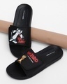 Shop Men's Black Weird Tom & Jerry Comfysole Sliders-Front