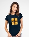 Shop Weirdly Awesome Pooh Half Sleeve T-Shirt (DL) Navy Blue-Front