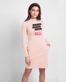 Shop Welcome To Your Tape 13 High Neck Pocket Dress Baby Pink-Front