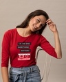 Shop Welcome To Your Tape 13 Round Neck 3/4 Sleeve T-Shirt Bold Red-Front