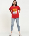 Shop Women's Red WFH Graphic Printed Boyfriend T-shirt-Design
