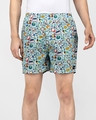 Shop Blue Doodles Mens Boxers-Front