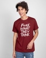 Shop What They Think Half Sleeve T-Shirt Scarlet Red-Front