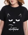 Shop Women's Black Whatever Cat Graphic Printed Boyfriend T-shirt